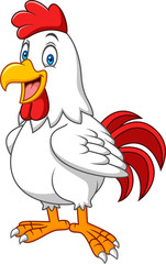 Cartoon happy rooster