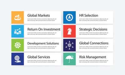Global Business Infographic Icon Set