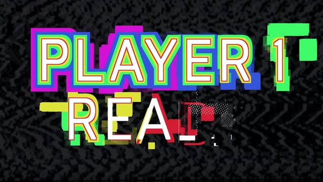 player 1 ready words from retro computer arcade game