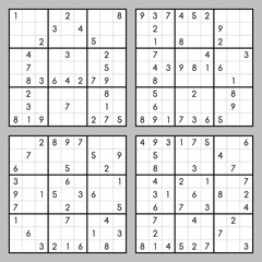 Sudoku game vector set