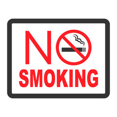 No smoking black color sign on white background