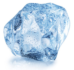 Obraz premium Ice cube with water drops. Clipping path.
