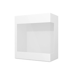 Blank Cardboard Rectangle Boxe Packaging For electronic, Gift, and  Other Products with Plastic Window Mock up Close up Isolated on White Background. 3d illustration