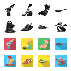 treat, appliance, tool and other web icon in black,flet style.cook, housewife, hands icons in set collection. © pandavector