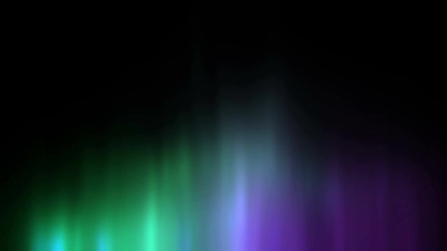 Arctic bright northern light on black background. Realistic aurora borealis digital motion animation.