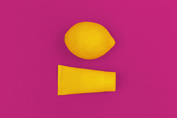 lemon isolated on color background