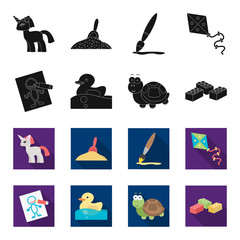 Children toy black,flet icons in set collection for design. Game and bauble vector symbol stock web illustration. © pandavector