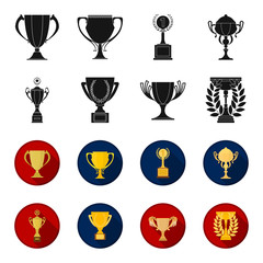 Gold Cup black,flet icons in set collection for design. Winners Cup vector symbol stock web illustration. © pandavector