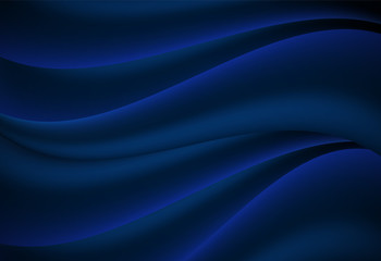 Navy Blue abstract curve and wavy vector background - obrazy, fototapety, plakaty
