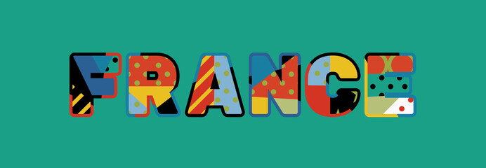 Fototapeta premium France Concept Word Art Illustration