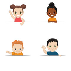 Collection of happy children