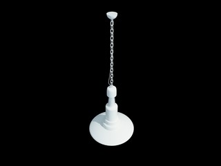 3d rendering of a white lamp pendant isolated on a black background