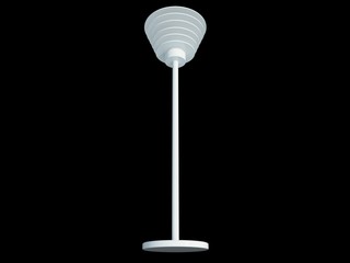 3d rendering of a white lamp pendant isolated on a black background