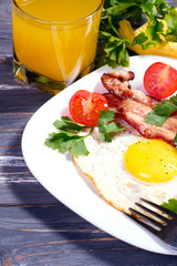 Breakfast with fried eggs