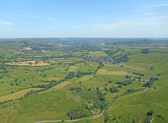 Fototapeta na wymiar Peak District from a paraglider above Mam Tor
