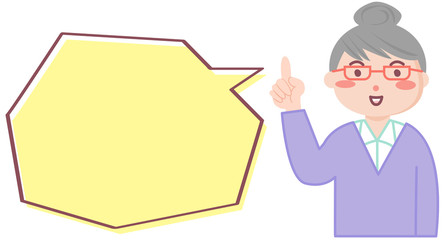 ふきだし　教師　指差し