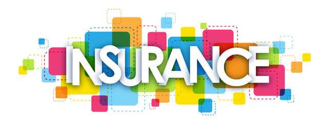 INSURANCE colourful letters icon