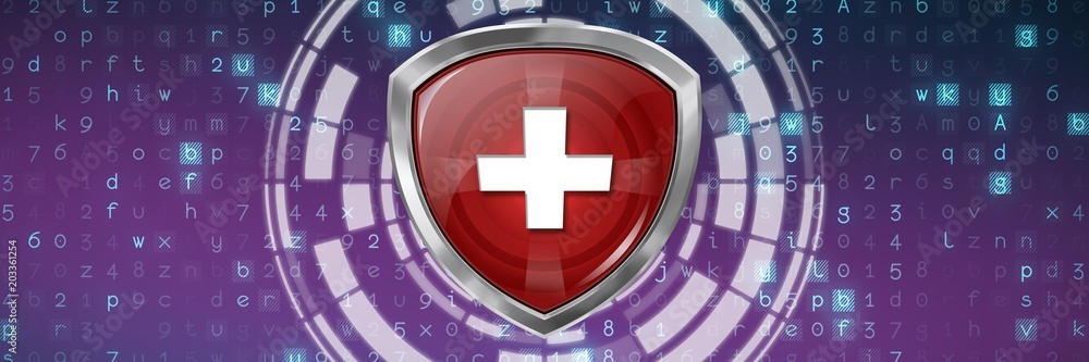 Poster composite image of red cross symbol