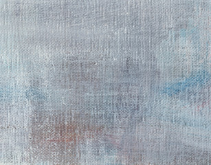 Abstract art background. Oil on linen. Cold colors. Soft brushstrokes of paint.