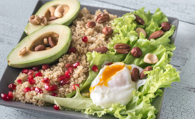 Portion of healthy breakfast
