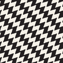 Hand drawn abstract seamless pattern in black and white. Retro grunge freehand jagged lines texture.
