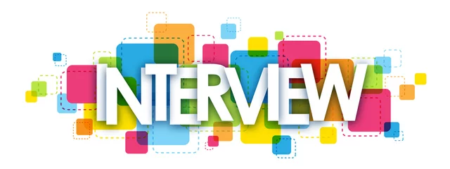 Foto op Plexiglas "INTERVIEW" overlapping vector letters icon © Web Buttons Inc
