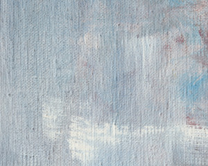 Abstract art background. Oil on linen. Cold colors. Soft brushstrokes of paint.
