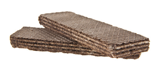 chocolate wafers isolated on white background