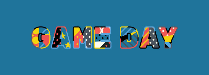 Game Day Concept Word Art Illustration