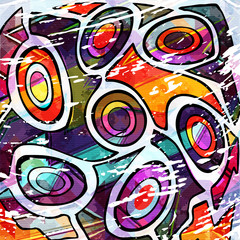 abstract color pattern in graffiti style quality vector illustration for your design