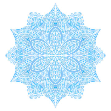 Mandala. Blue indian floral ornament