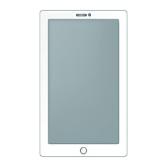 White smartphone with gray screen, with blank touch screen, mobile phone, vector.