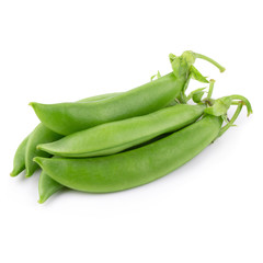 Green fresh Pea isolated on a white background
