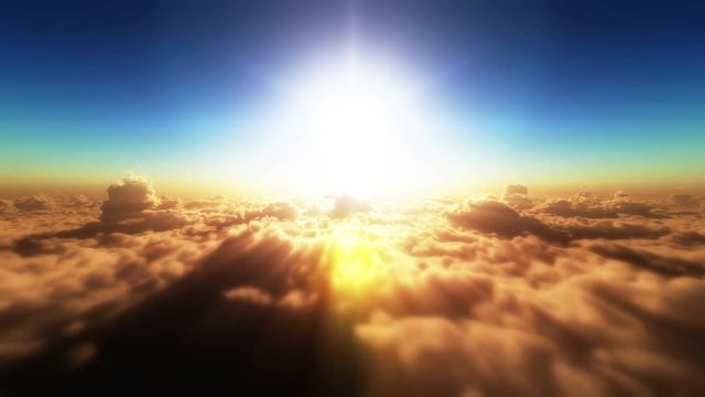 clouds above fly sunset 4k