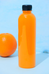 Fresh natural orange juice on table. Healthy drink.