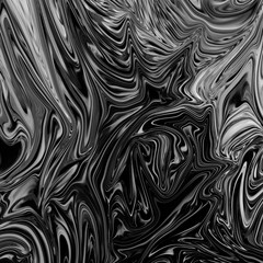 Naklejka na ściany i meble Black and white marble ink texture pattern creative abstract background.