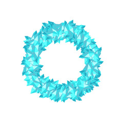 Alphabet Crystal diamond 3D virtual set letter O illustration Gemstone concept design blue color, isolated on white background, vector eps 10