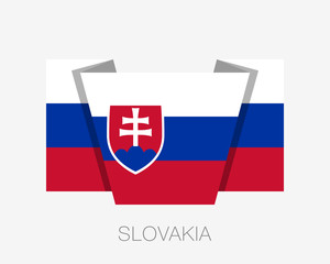 Flag of Slovakia. Flat Icon Waving Flag with Country Name