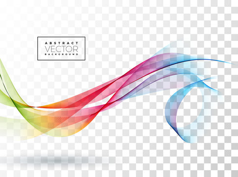 Abstract Wave Design on Transparent Background. Vector Illustration.