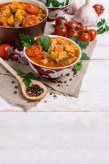 Thick soup with meat