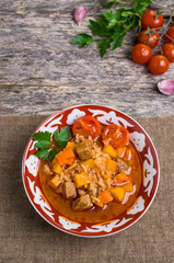 Thick soup with meat