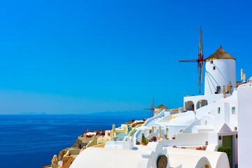 Houses and windmills in Santorini