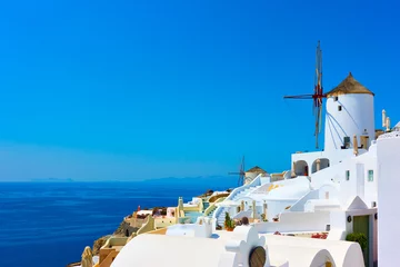 Poster Houses and windmills in Santorini © Roman Sigaev