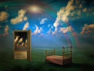 Plakat Door and rainbow. Dream