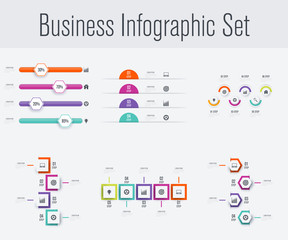 Set with infographics