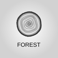 Forest icon. Forest symbol. Flat design. Stock - Vector illustration