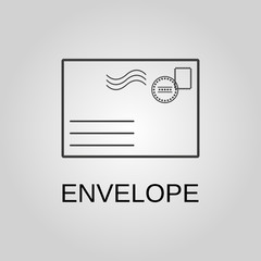 Envelope icon. Envelope symbol. Flat design. Stock - Vector illustration