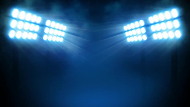 Stadium lights at foggy night