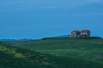 tuscany rural landscaper path countryside italy green blue night