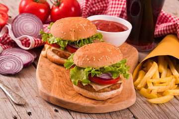 Hamburgers.